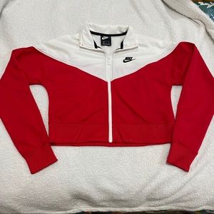 Nike red & white track jacket ❣️